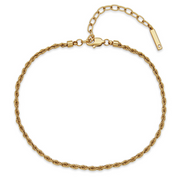 Steelx Stainless Steel Yellow Gold Tone Rope Anklet