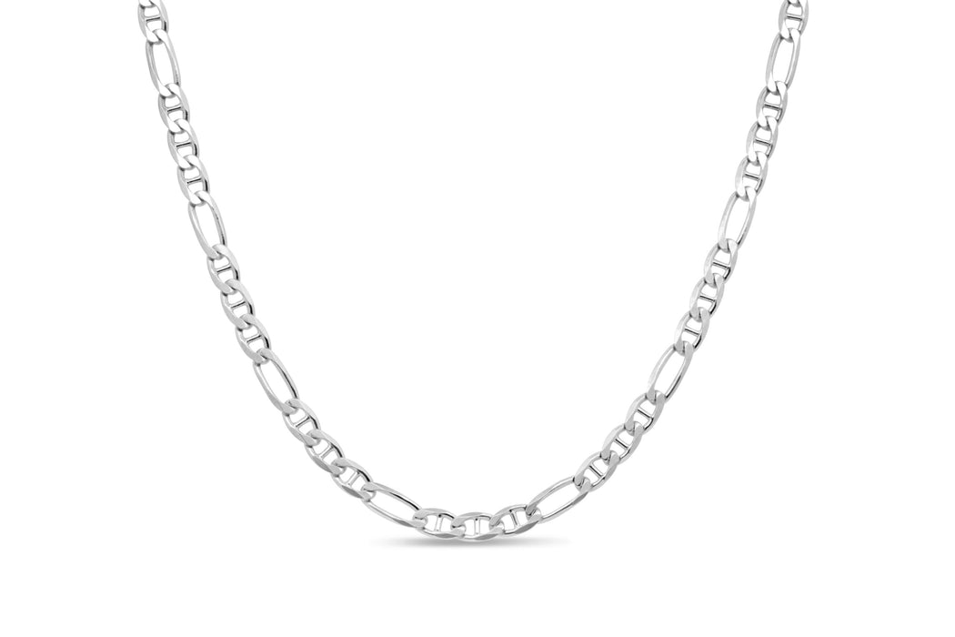 24" Sterling Silver Square Figaro Chain