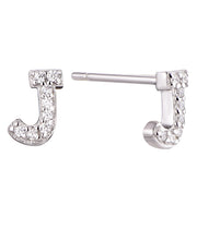 Casablanca Sterling Silver Initial Stud Earrings