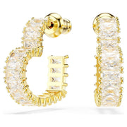 Swarovski Matrix Baguette Crystal Heart Earrings