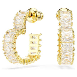 Swarovski Matrix Baguette Crystal Heart Earrings