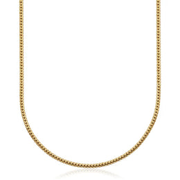 Steelx Stainless Steel Yellow Gold Tone 4mm 20 Inch Interlocking Miami Cuban Chain