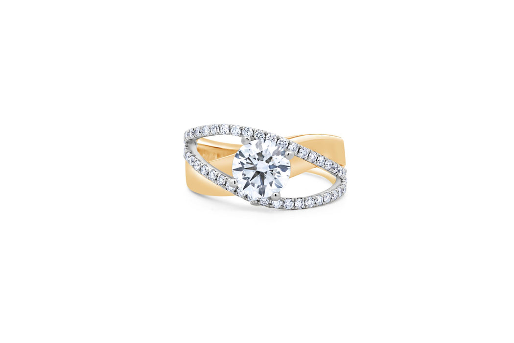 2.00CTW Lab Grown Round Twist Engagement Ring