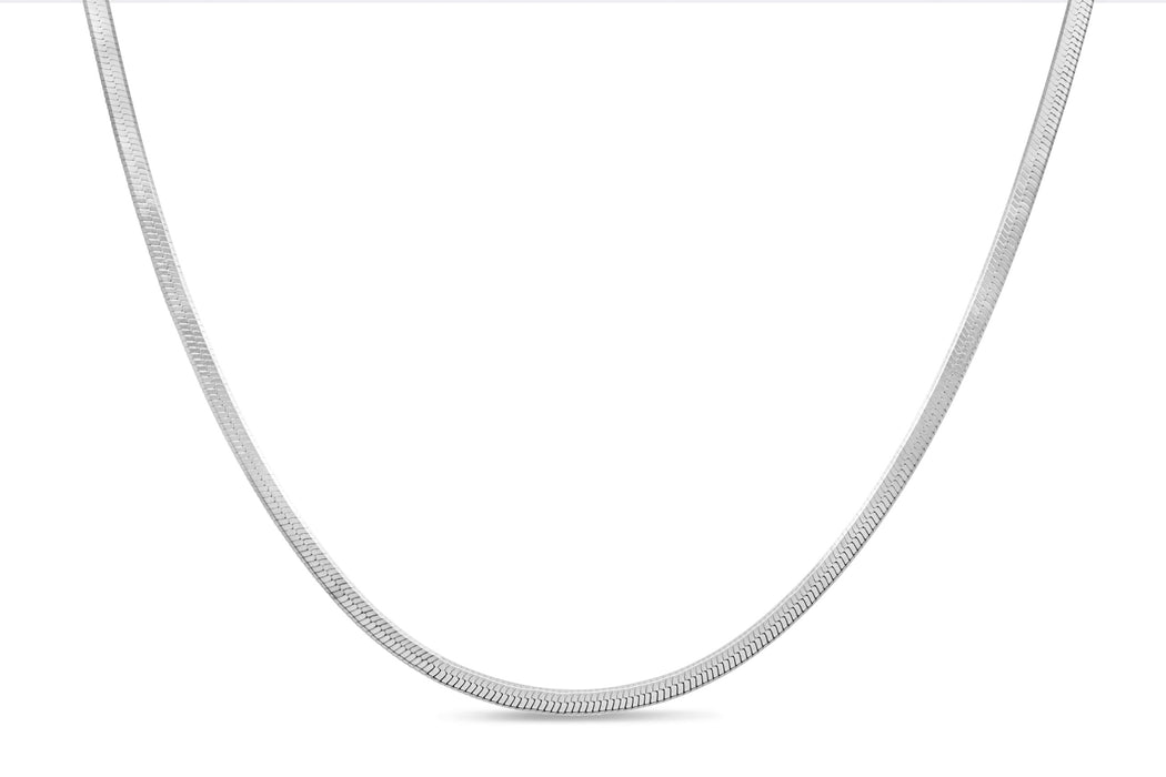 Silver Herringbone Chain - 18"