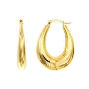 Casablanca Yellow Gold Plated Polished Hoop Earrings
