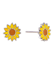 Casablanca Sterling Silver Sunflower Stud Earrings