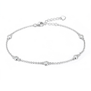 Casablanca Sterling Silver CZ Bead Bracelet
