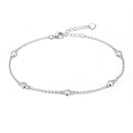 Casablanca Sterling Silver CZ Bead Bracelet