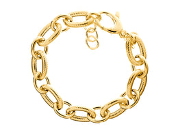 Casablanca Yellow Gold Plated Sterling Silver Oval Link Bracelet