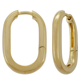 Casablanca Gold Plated Oval Hoop Earrings