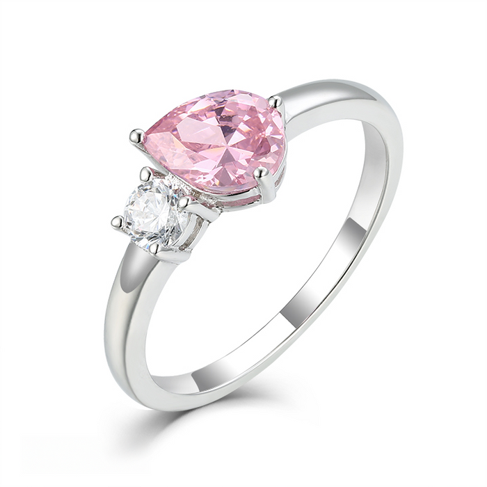 Casablanca Pear Pink CZ Ring