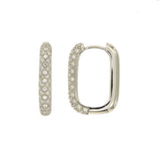 Casablanca Silver CZ U-Hoop Earrings