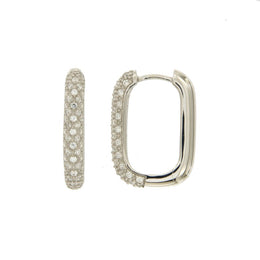 Casablanca Silver CZ U-Hoop Earrings