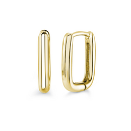 Italgem Veloria Mini Yellow Gold Plated Stainless Steel 15MM Kid's Tube Hoop Earrings