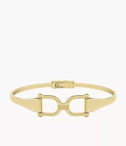 Fossil Heritage D-Link Gold-Tone Stainless Steel Bangle Bracelet
