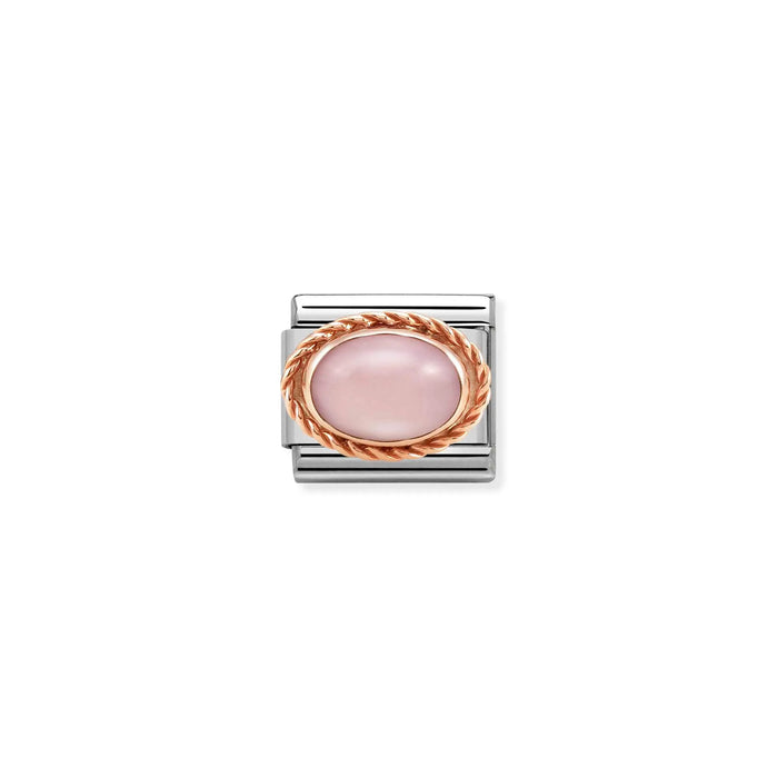 Nomination Italy Classic Link Rose Gold and Pink Opal Stone Charm