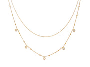 Casablanca Gold Plated Beaded CZ Sterling Silver Necklace