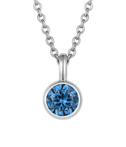 Casablanca Sterling Silver Bezel-Set CZ Birthstone Pendant Necklace