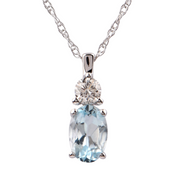 Lab Grown Blue Topaz Necklace
