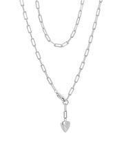 Casablanca Polished Puffy Heart Necklace: Silver Tone