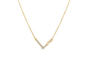 Casablanca Yellow Gold Plated Sterling Silver Love CZ Necklace
