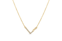 Casablanca Yellow Gold Plated Sterling Silver Love CZ Necklace