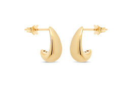 10KT Yellow Gold Teardrop Hoop Earrings