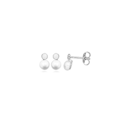 Casablanca Sterling Silver Drop Pearl Stud Earrings