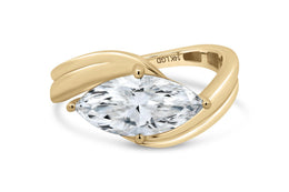14kt Yellow Gold 2.07CT Lab Grown Diamond Marquise Twist Engagement Ring