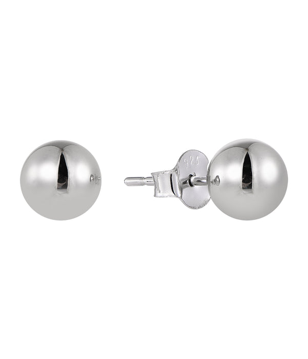 Casablanca 7MM Silver Ball Stud Earrings