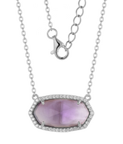 Casablanca Sterling Silver Coloured Crystal Necklace
