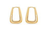 Casablanca Yellow Gold-Tone Sterling Silver Bold Rectangle Hoop Earrings
