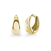 Italgem Veloria Mini Yellow Gold Plated Stainless Steel Wide Bottom 10MM Kid's Hoop Earrings