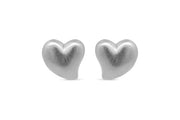 Casablanca Silver Puffed Heart Earrings