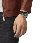 Tissot Men's Swiss Quartz Black Leather Strap Watch