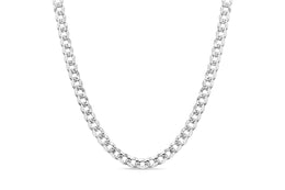 5.1MM Sterling Silver Pavé Curb Chain