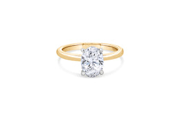 2.09CT Lab Grown Yellow Gold Oval Solitaire Engagement Ring