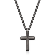 Steelx Black Stainless Steel Antique Men's Cross Necklace