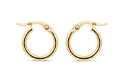 2mm Yellow Gold Stovepipe Hoop Earrings
