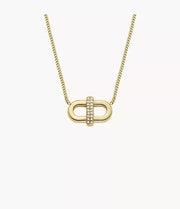 Fossil Heritage D-Link Glitz Gold-Tone Stainless Steel Chain Necklace