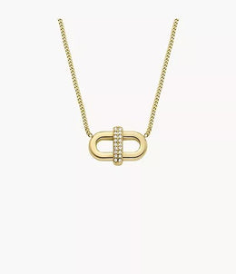 Fossil Heritage D-Link Glitz Gold-Tone Stainless Steel Chain Necklace