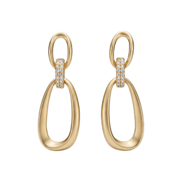 Casablanca Yellow Gold Plated Double Loop Drop Earrings