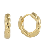 Casablanca Yellow Gold Plated Small Twisted Hoop Earrings