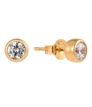 Casablanca Sterling Silver Bezel Birthstone Stud Earrings
