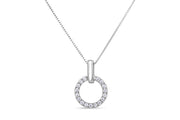 Casablanca Silver CZ Circle Neckalce