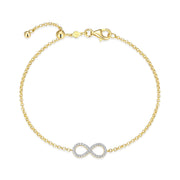 Monte Luna Yellow Gold Plated Infinity Diamond Bracelet