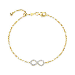 Monte Luna Yellow Gold Plated Infinity Diamond Bracelet