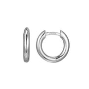Casablanca Rhodium Plated Hoop Earrings