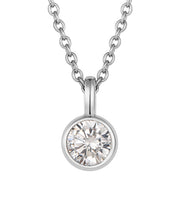 Casablanca Sterling Silver Bezel-Set CZ Birthstone Pendant Necklace