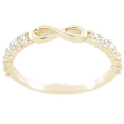 Casablanca Yellow Gold Plated CZ Infinity Ring